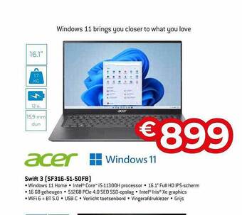 Exellent Acer Swift 3 aanbieding