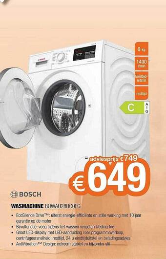 Expert Bosch Wasmachine Bowau28uc0fg aanbieding