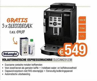 Expert Delonghi Volautomatische Espressomachine Dlecam23123b aanbieding
