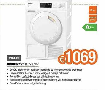 Expert Miele Droogkast Tec235wp aanbieding