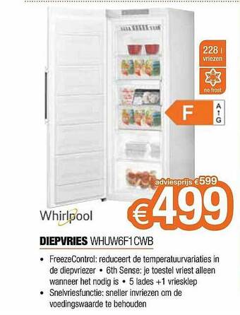 Expert Whirlpool Diepvries Whuw6f1cwb aanbieding