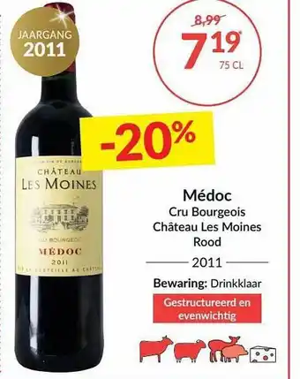 Intermarché Médoc Cru Bourgeois Château Les Moines Rood aanbieding