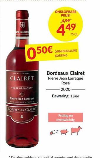 Intermarché Bordeaux Clairet Pierre Jean Larraqué aanbieding