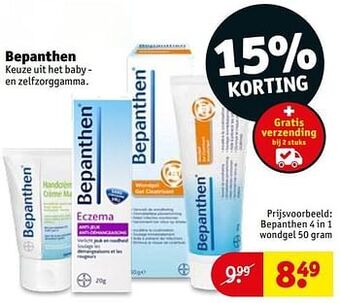 Kruidvat Bepanthen 4 in 1 wondgel aanbieding