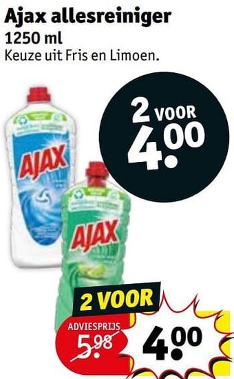Kruidvat Ajax allesreiniger aanbieding