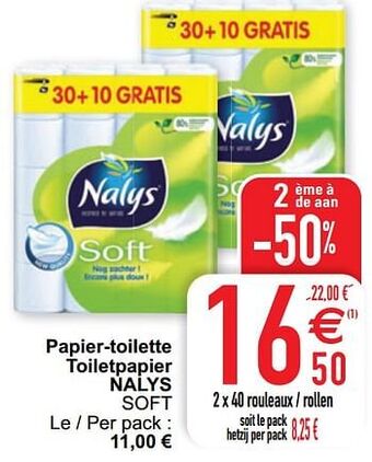 Papier-toilette toiletpapier nalys soft