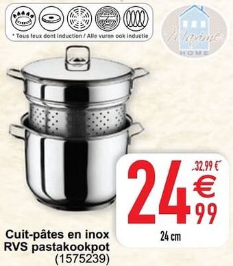 Cora Cuit-pâtes en inox rvs pastakookpot aanbieding