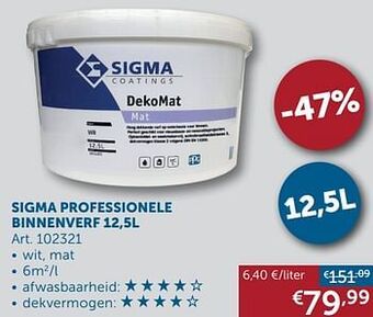 Zelfbouwmarkt Sigma professionele binnenverf aanbieding
