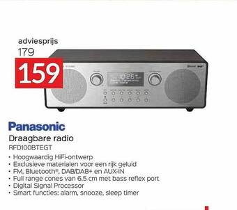 Panasonic Draagbare Radio Rfd100btegt