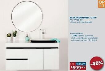 Zelfbouwmarkt Badkamermeubel ojay aanbieding