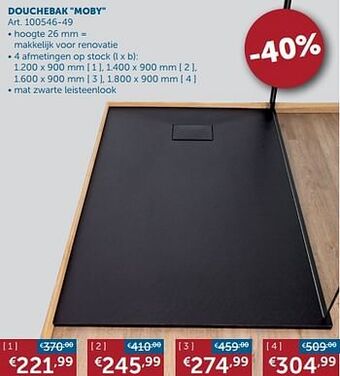 Zelfbouwmarkt Douchebak moby aanbieding