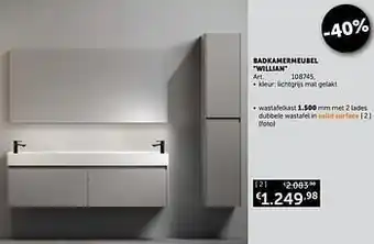Zelfbouwmarkt Badkamermeubel willian 1.500mm aanbieding