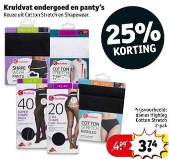 Kruidvat Dames highleg cotton stretch aanbieding