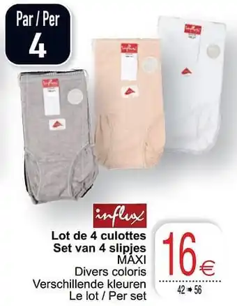 Lot de 4 culottes set van 4 slipjes maxi