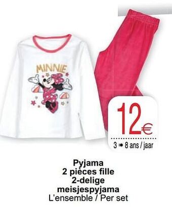 Pyjama 2 pièces fille 2-delige meisjespyjama