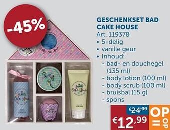 Zelfbouwmarkt Geschenkset bad cake house aanbieding