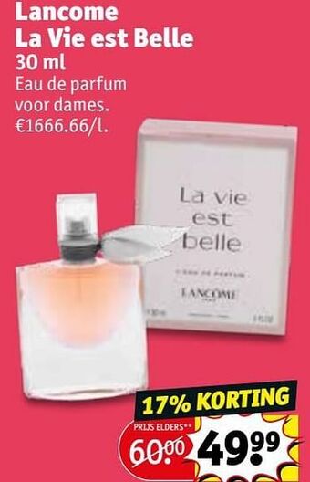 Kruidvat Lancome la vie est belle aanbieding