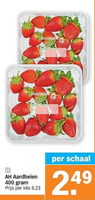 Albert Heijn Ah Aardbeien 400 Gram aanbieding