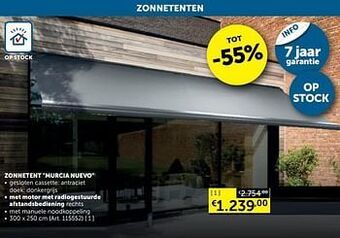 Zelfbouwmarkt Zonnetent murcia nuevo met motor met radiogestuurde afstandsbediening rechts aanbieding