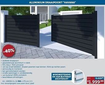 Zelfbouwmarkt Aluminium draaipoort havana aanbieding