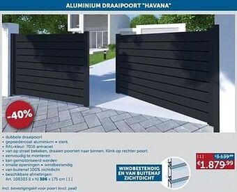 Zelfbouwmarkt Aluminium draaipoort havana aanbieding