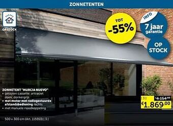 Zonnetent murcia nuevo met motor met radiogestuurde afstandsbediening rechts