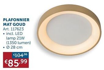 Zelfbouwmarkt Plafonnier mat goud aanbieding