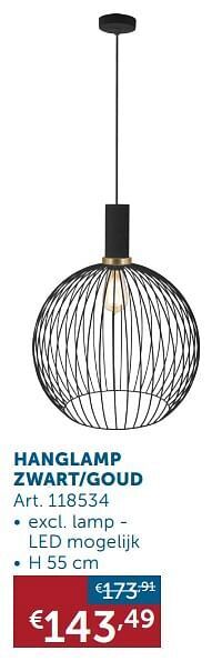 Zelfbouwmarkt Hanglamp zwart-goud aanbieding