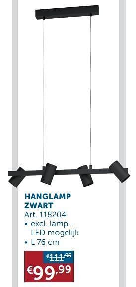 Zelfbouwmarkt Hanglamp zwart aanbieding