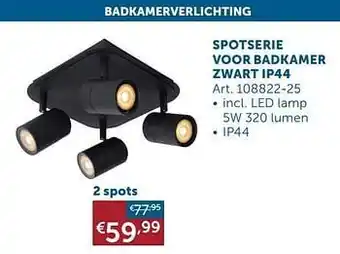 Zelfbouwmarkt Spotserie voor badkamer 2 spots aanbieding