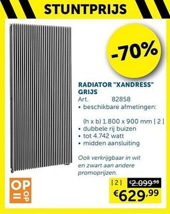 Zelfbouwmarkt Designradiator xandress grijs aanbieding