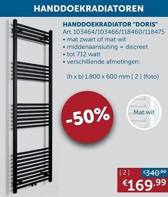 Zelfbouwmarkt Handdoekradiator doris aanbieding