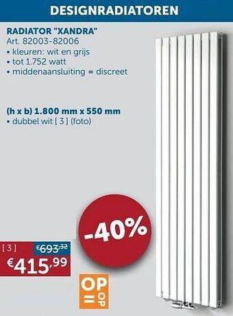 Zelfbouwmarkt Designradiator xandra dubbel wit aanbieding