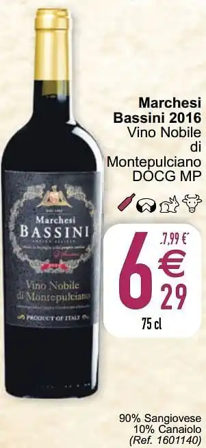 Marchesi bassini 2016 vino nobile di montepulciano docg mp
