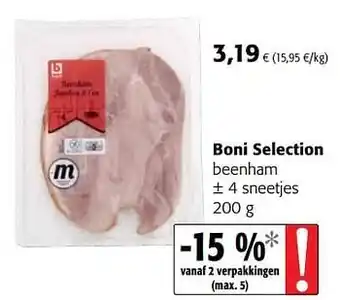 Colruyt Boni selection beenham 200g aanbieding