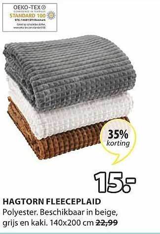 Jysk Hagtorn Fleeceplaid aanbieding