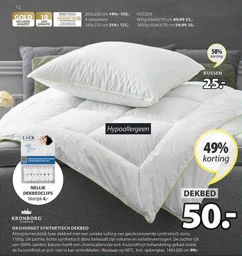 Jysk Okshornet Synthetisch Dekbed aanbieding