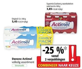 Colruyt Danone actimel original 12 x 100 g aanbieding