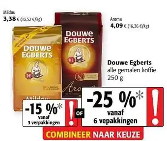 Colruyt Douwe egberts alle gemalen koffie Aroma aanbieding