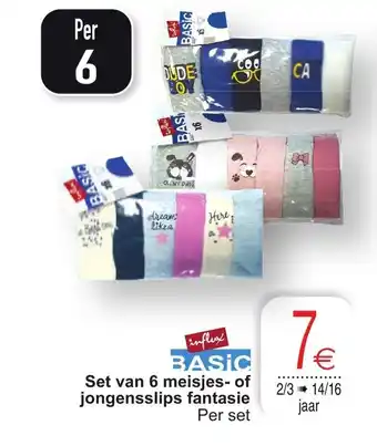 Cora Influx Basic Set van 6 meisjes- of jongensslips fantasie aanbieding