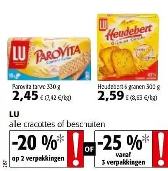 Colruyt Lu Parovita tarwe 330 g aanbieding