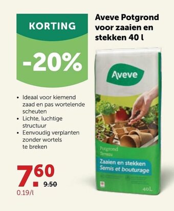 AVEVE Aveve Potgrond voor zaaien en stekken 40 L aanbieding