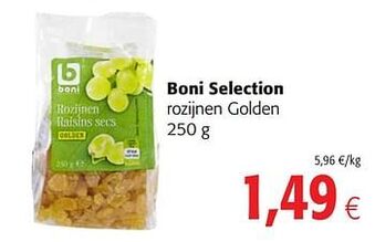 Colruyt Boni selection rozijnen golden 250 g aanbieding