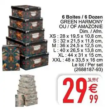 Cora 6 boites - 6 dozen green harmony ou - of amazonie aanbieding