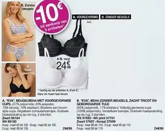 Damart Eva beugelbeha met voorgevormde bruin cups aanbieding