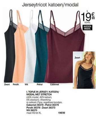Damart Topje in jersey, katoen- modal met stretch aanbieding