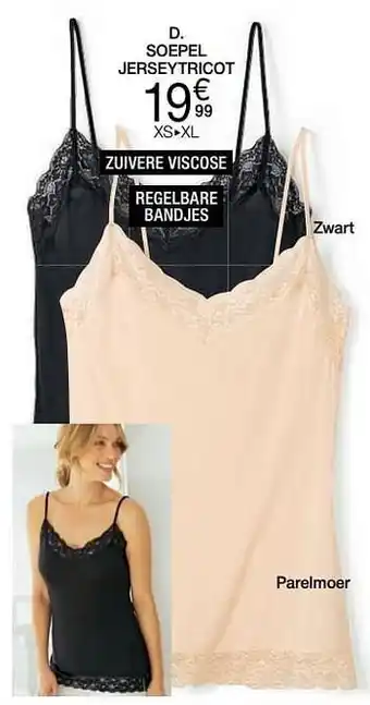 Damart Fijne bandjes soepel jerseytricot met kant aanbieding