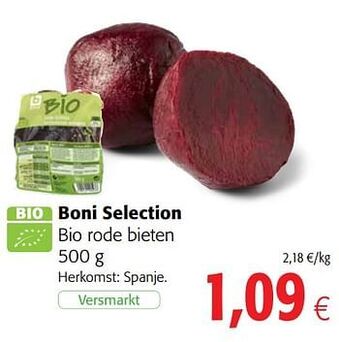 Colruyt Boni selection bio rode bieten 500 g aanbieding