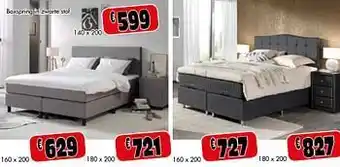 Boxspring in zwarte stof