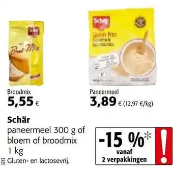 Schär paneermeel 300 g of bloem of broodmix 1 kg